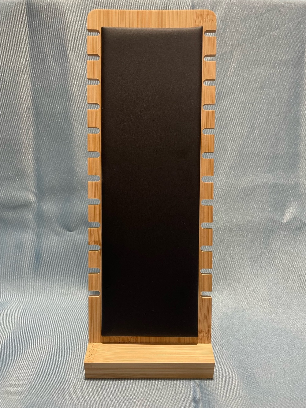 Wood and Leatherette Jewelry Display Stand